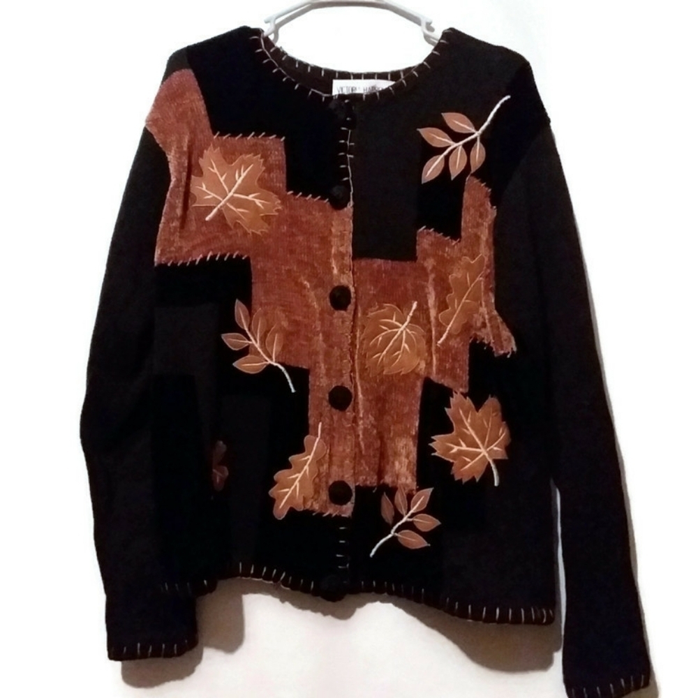 Vintage‎ Victoria Harbour Black Brown Sweater Large